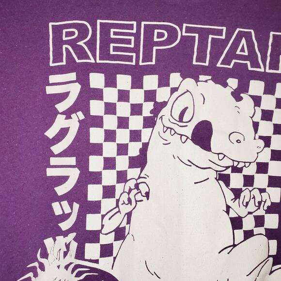 Nickelodeon Rugrats Reptar '91 Retro Style Purple Tee w/ Japanese Text Y:L A:S - Picture 3 of 10
